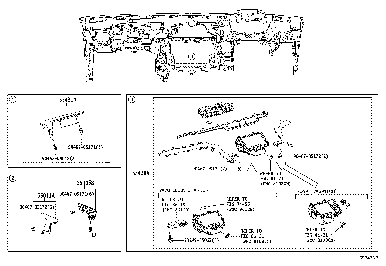 55405-V2020 PANEL SUB-ASSY, INSTRUMENT CLUSTER FINISH, CENTER product image