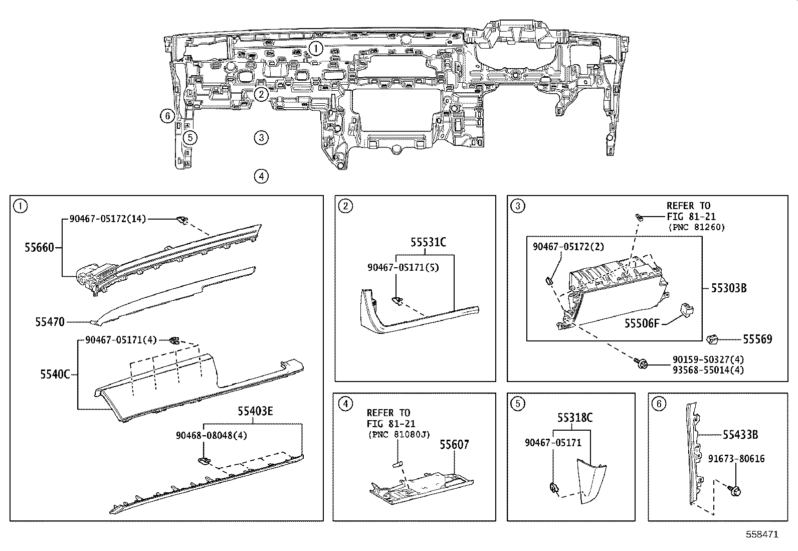 55405-V2020 PANEL SUB-ASSY, INSTRUMENT CLUSTER FINISH, CENTER product image
