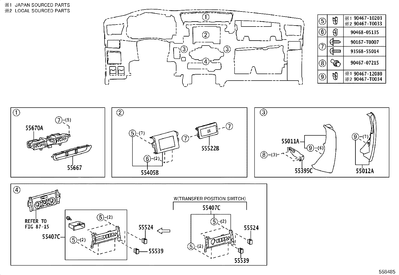 55012-KK160 GARNISH SUB-ASSY, INSTRUMENT PANEL, NO.2 product image