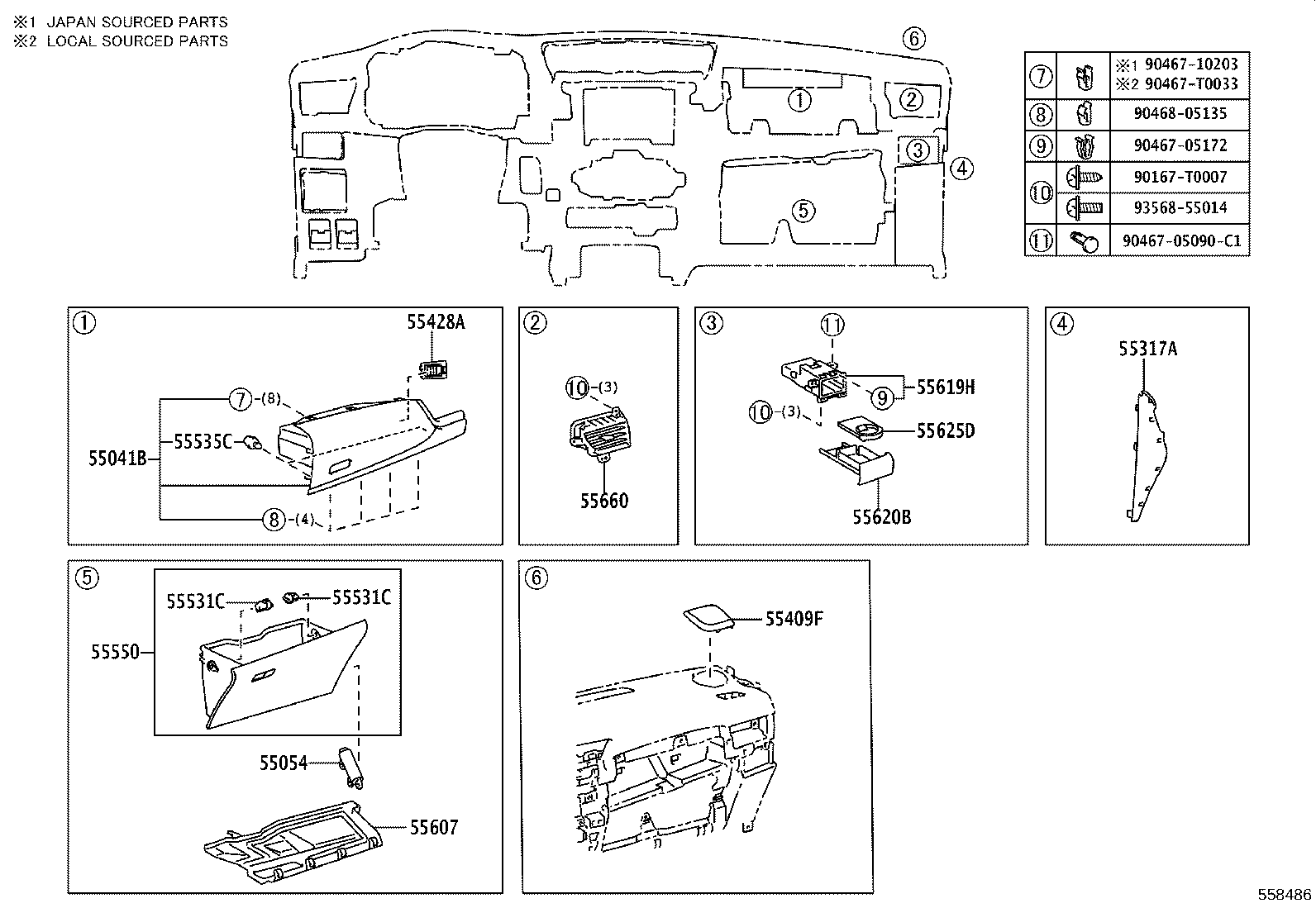 55012-KK160 GARNISH SUB-ASSY, INSTRUMENT PANEL, NO.2 product image