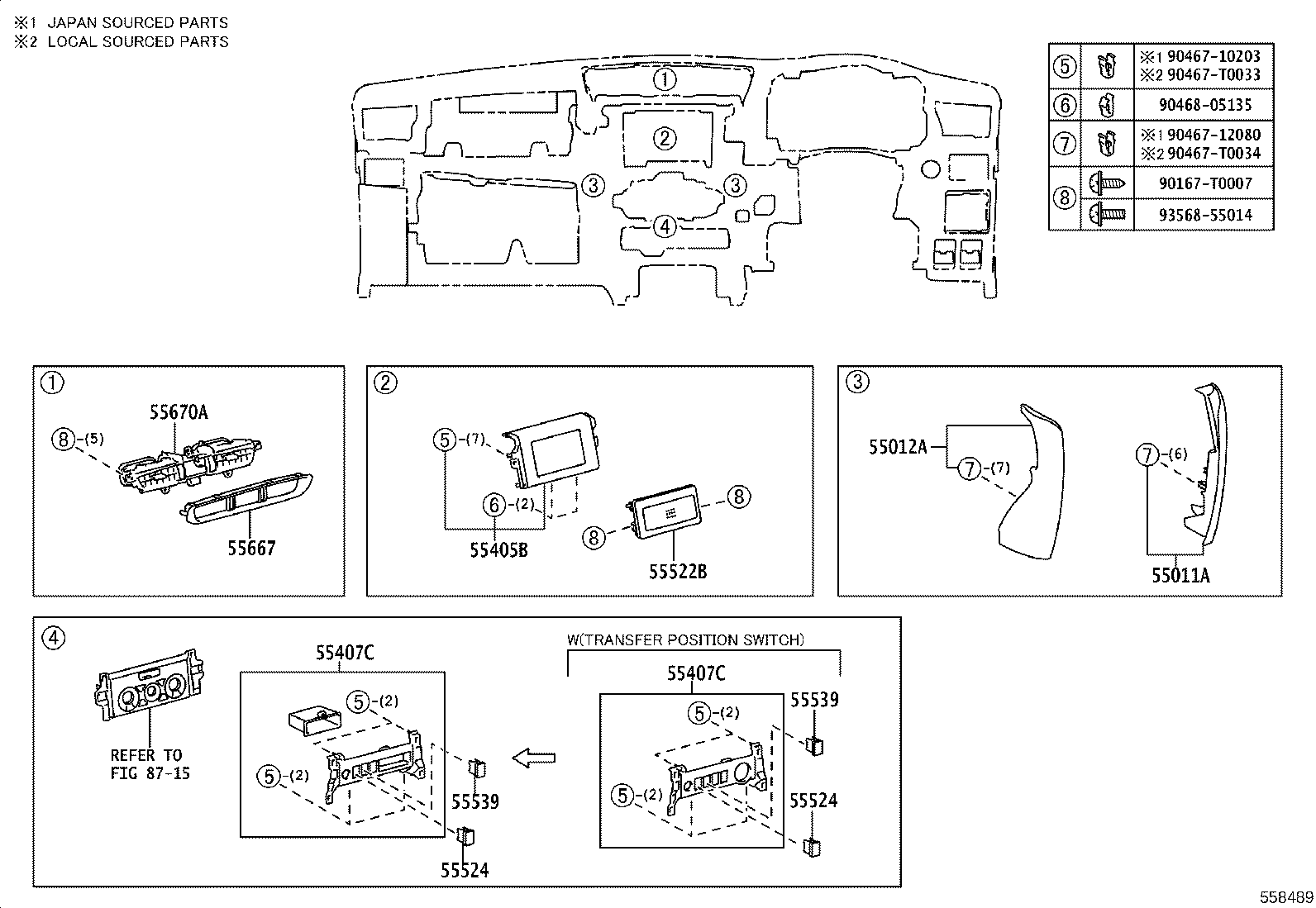 55012-KK160 GARNISH SUB-ASSY, INSTRUMENT PANEL, NO.2 product image