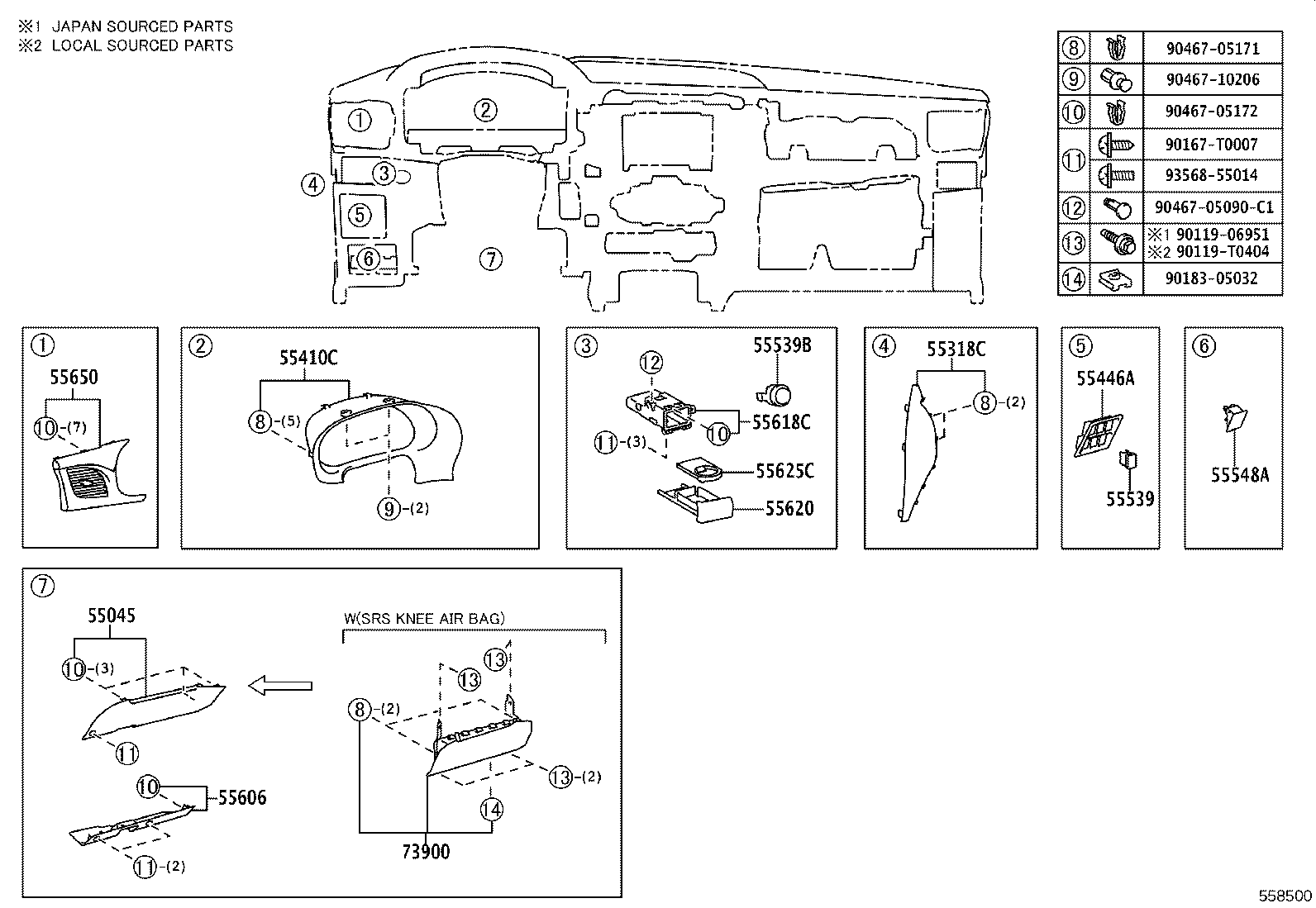 55041-KK280 DOOR SUB-ASSY, INSTRUMENT PANEL BOX, NO.1 product image