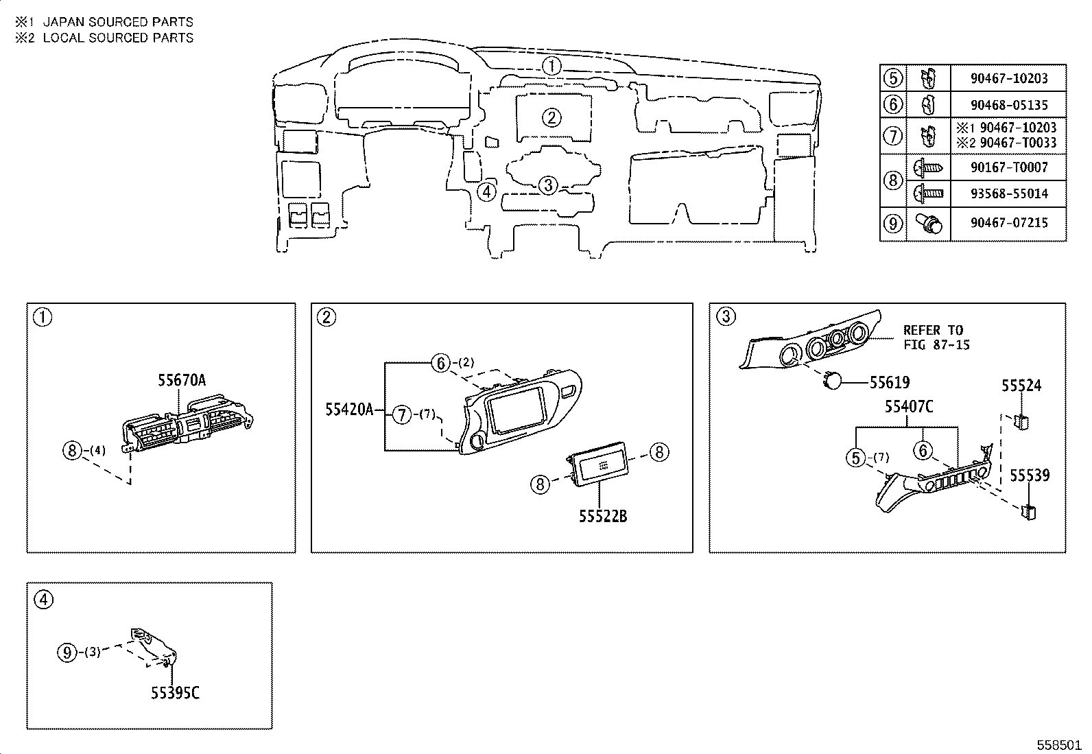 55041-KK280 DOOR SUB-ASSY, INSTRUMENT PANEL BOX, NO.1 product image