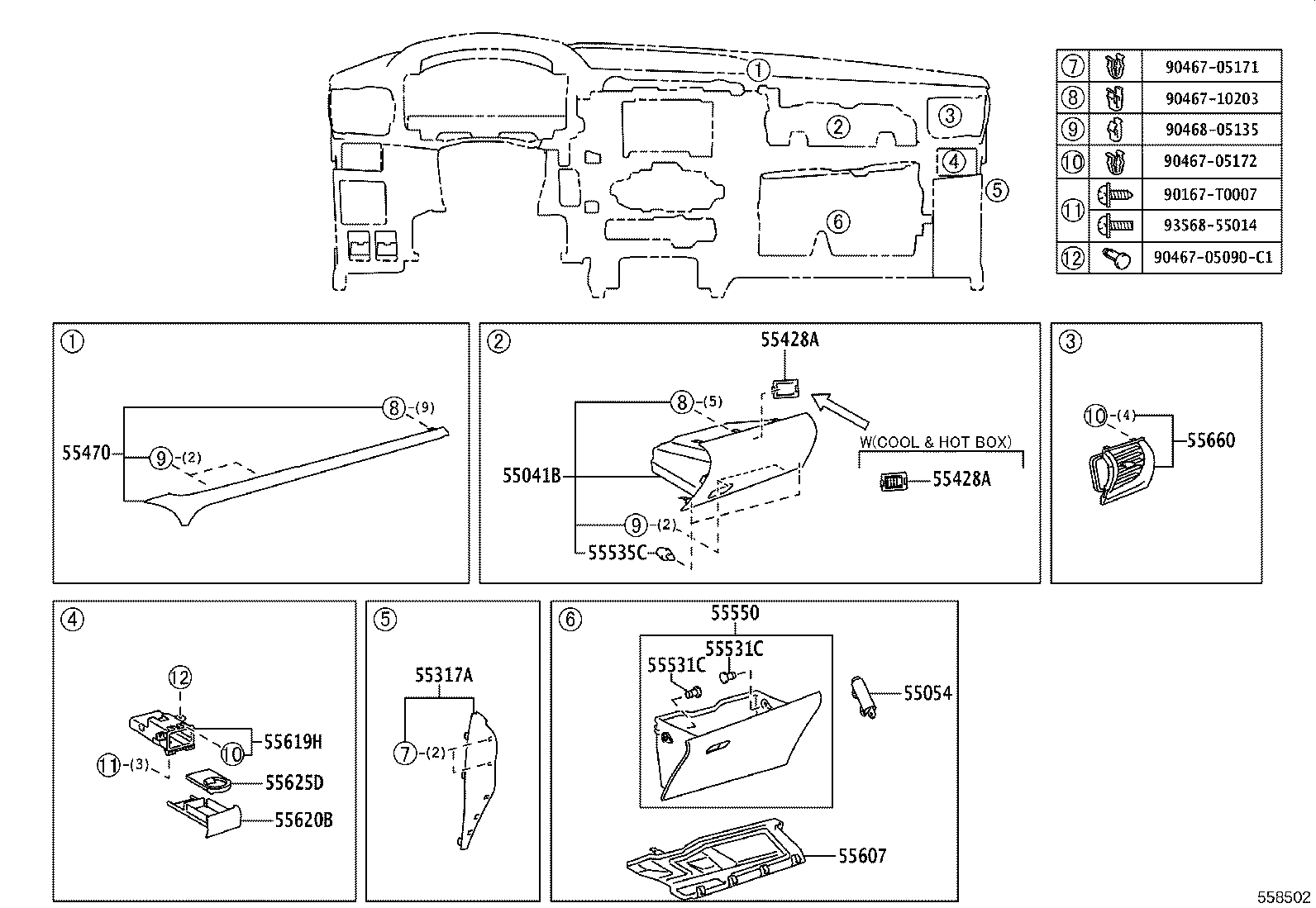 55041-KK280 DOOR SUB-ASSY, INSTRUMENT PANEL BOX, NO.1 product image