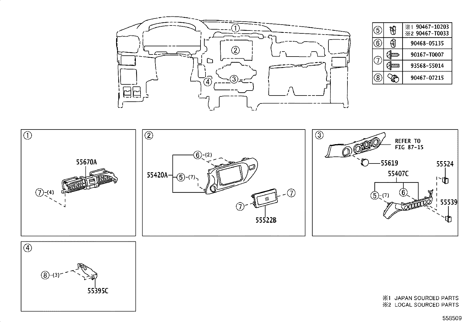 55306-KK080 BRACE SUB-ASSY, INSTRUMENT PANEL, NO.1 product image