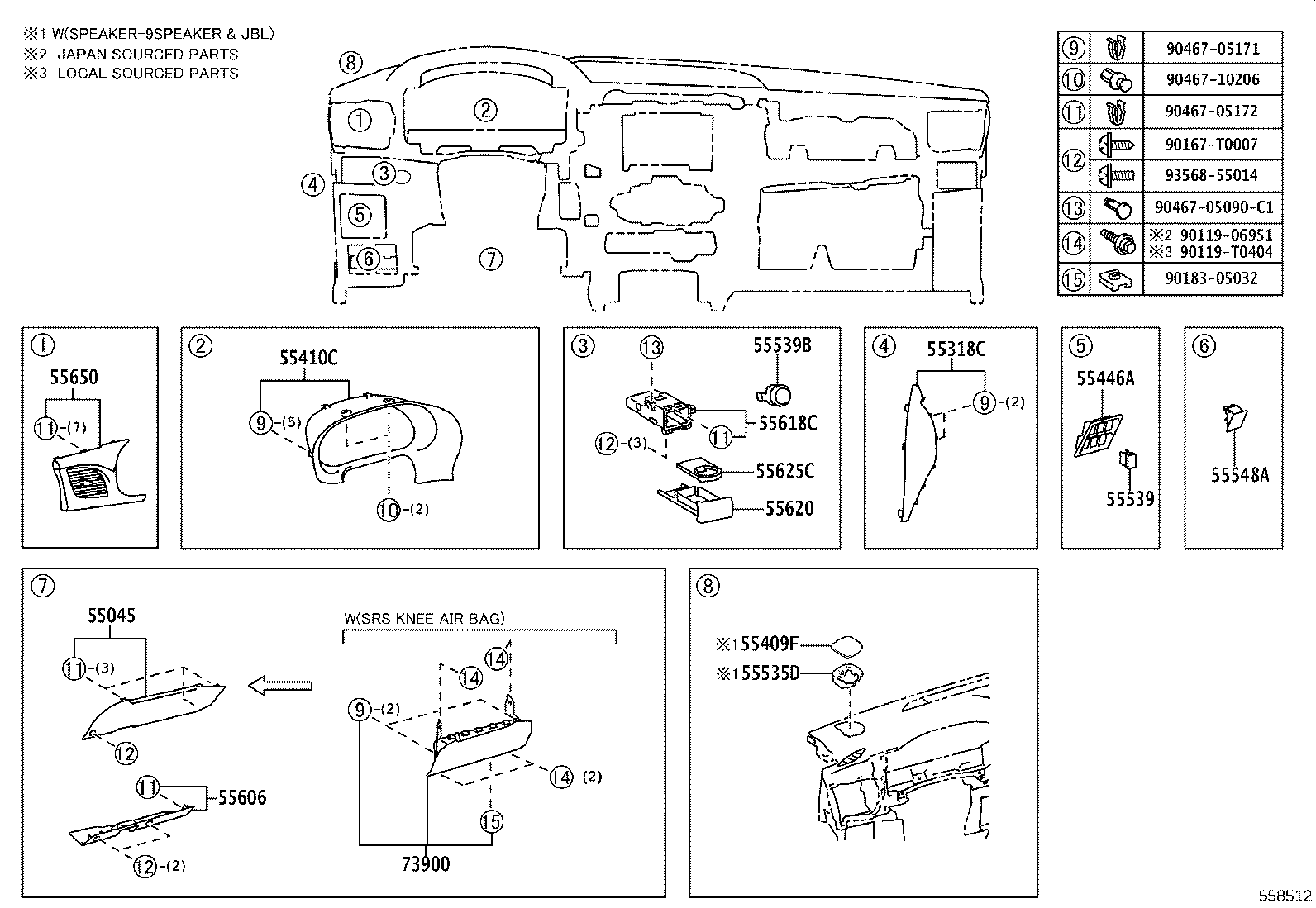 55041-KK270 DOOR SUB-ASSY, INSTRUMENT PANEL BOX, NO.1 product image
