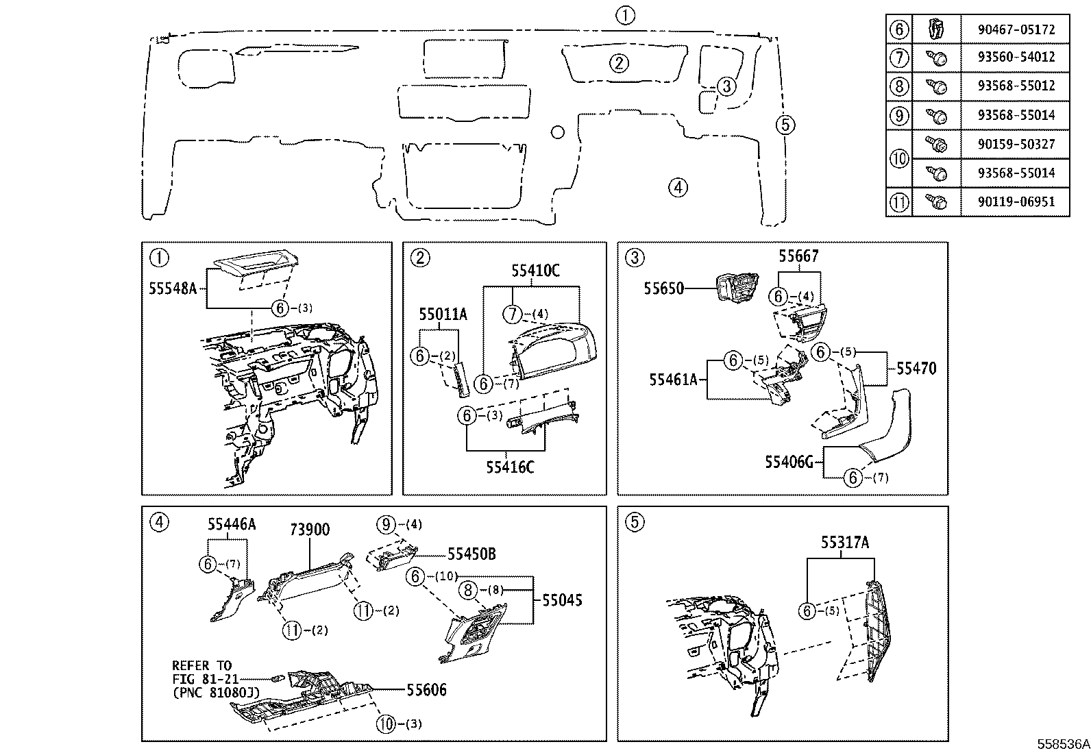 55307-40040 BRACE SUB-ASSY, INSTRUMENT PANEL, NO.2 product image