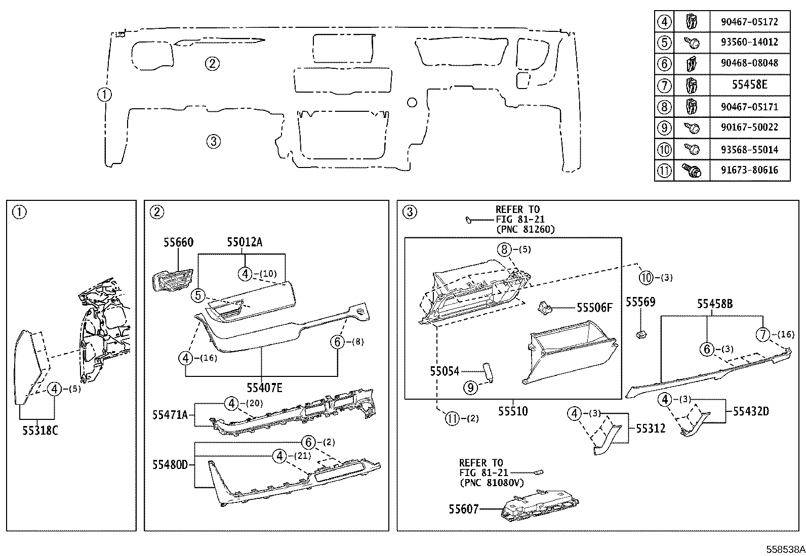 55307-40040 BRACE SUB-ASSY, INSTRUMENT PANEL, NO.2 product image