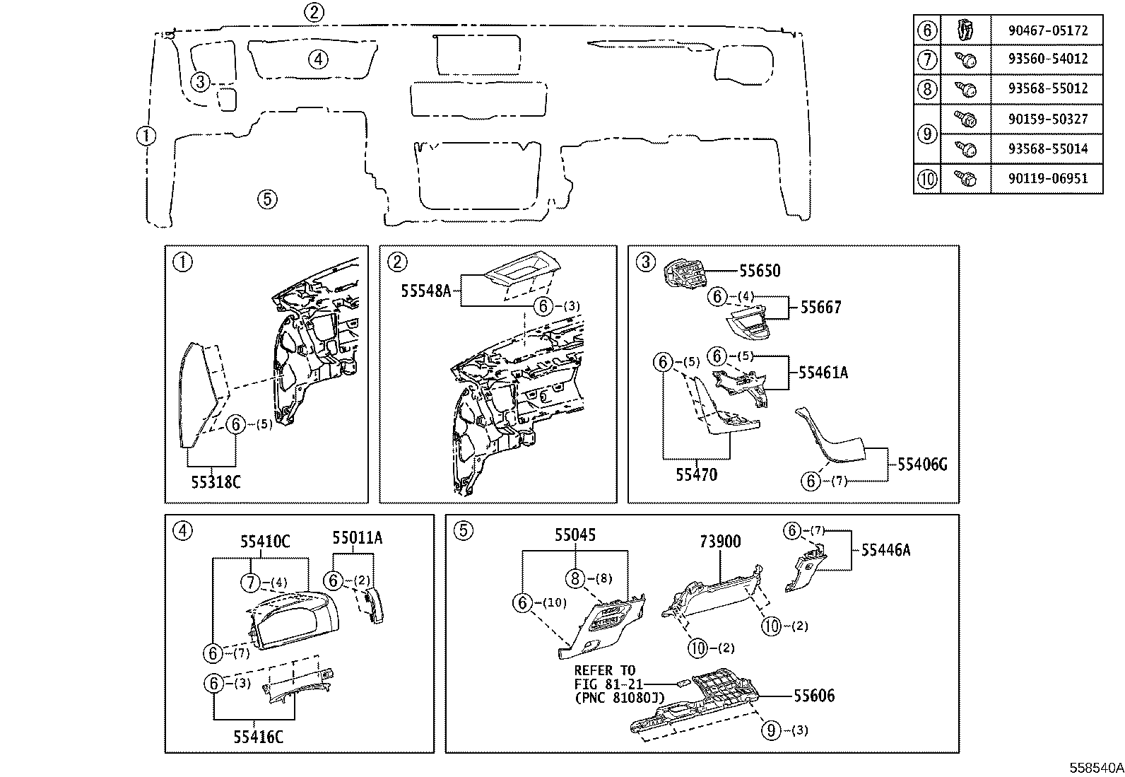 55307-40050 BRACE SUB-ASSY, INSTRUMENT PANEL, NO.2 product image