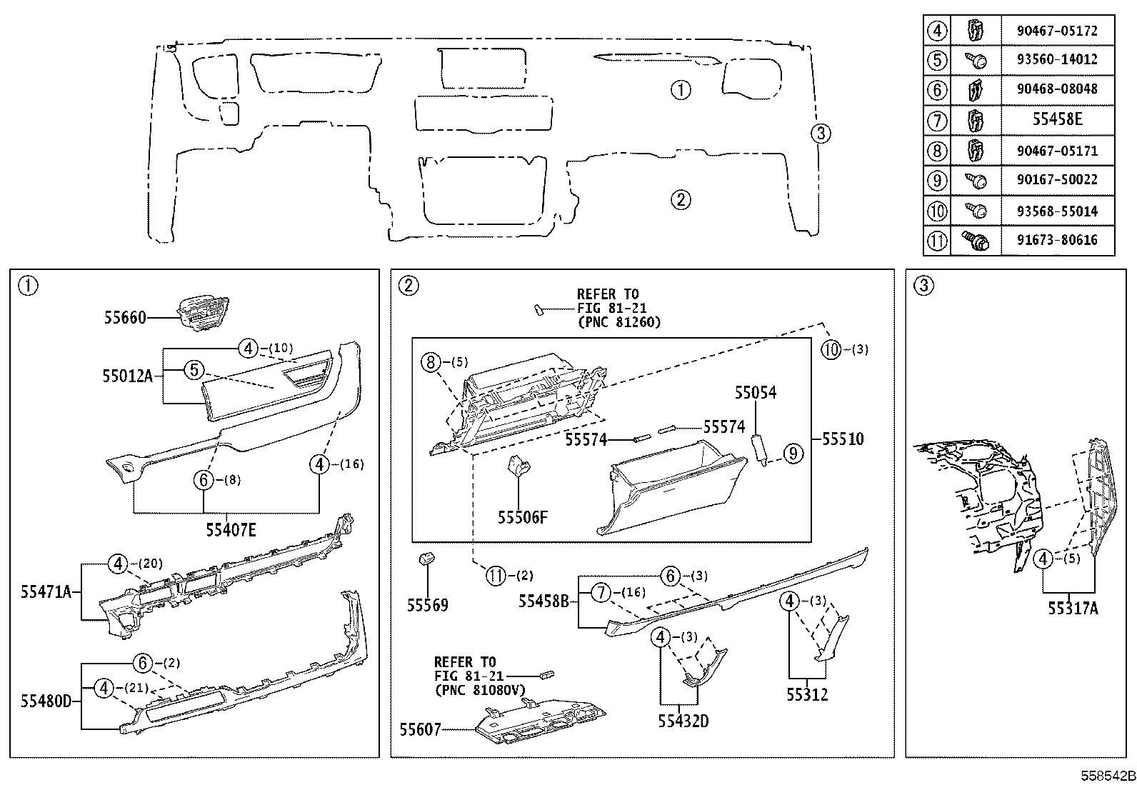 55307-40050 BRACE SUB-ASSY, INSTRUMENT PANEL, NO.2 product image