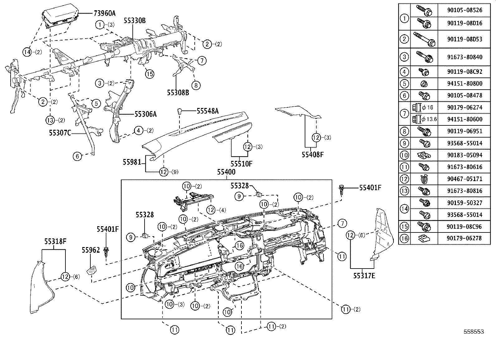 55476-30410-D0 GARNISH, INSTRUMENT CLUSTER FINISH PANEL, NO.3 product image