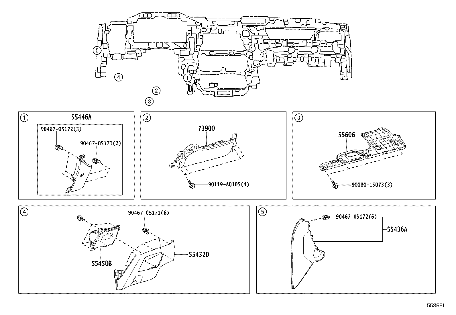 55404-0E050 PANEL SUB-ASSY, INSTRUMENT CLUSTER FINISH product image
