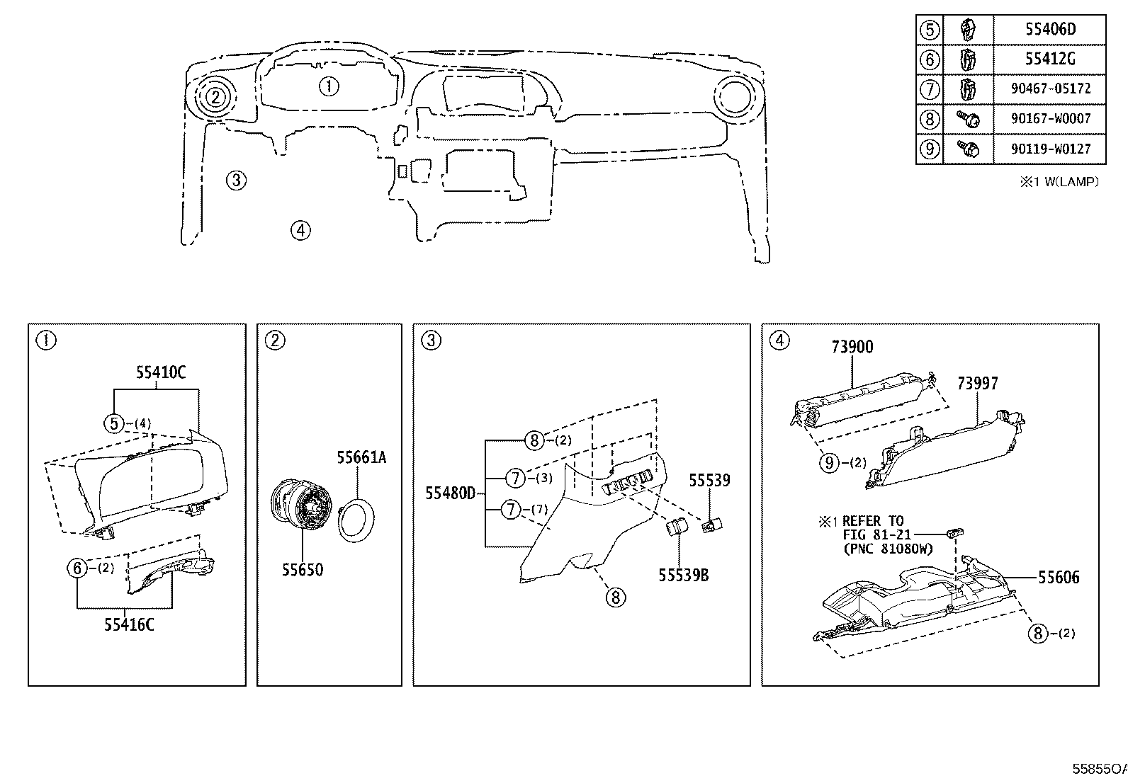 55355-F4050 CUSHION, INSTRUMENT PANEL, NO.1 product image