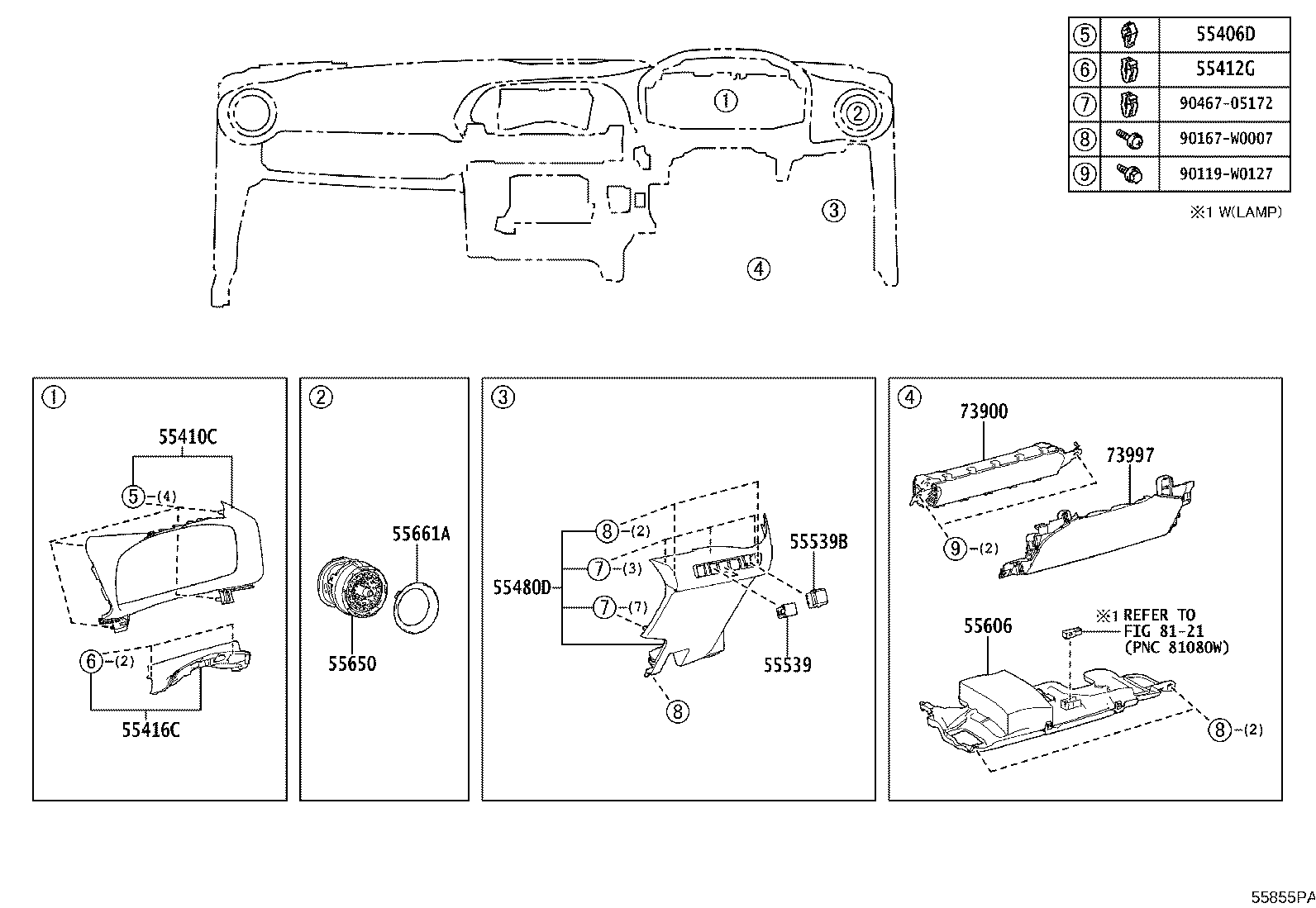 55355-F4050 CUSHION, INSTRUMENT PANEL, NO.1 product image