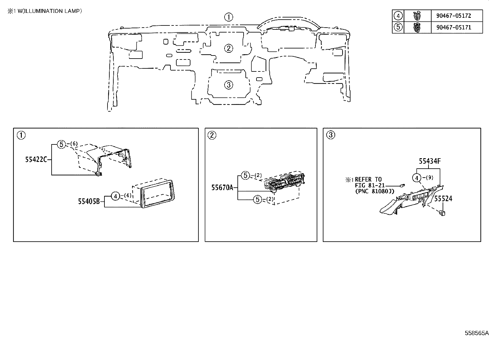 55306-0A110 BRACE SUB-ASSY, INSTRUMENT PANEL, NO.1 product image