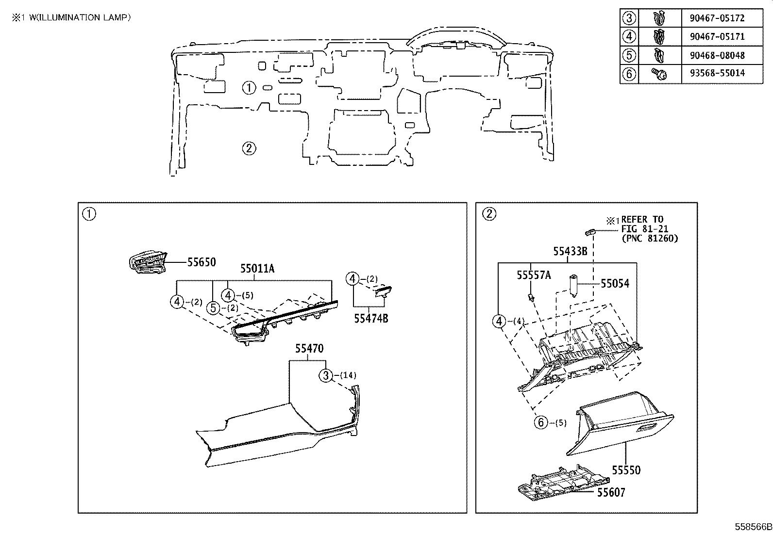 55306-0A110 BRACE SUB-ASSY, INSTRUMENT PANEL, NO.1 product image