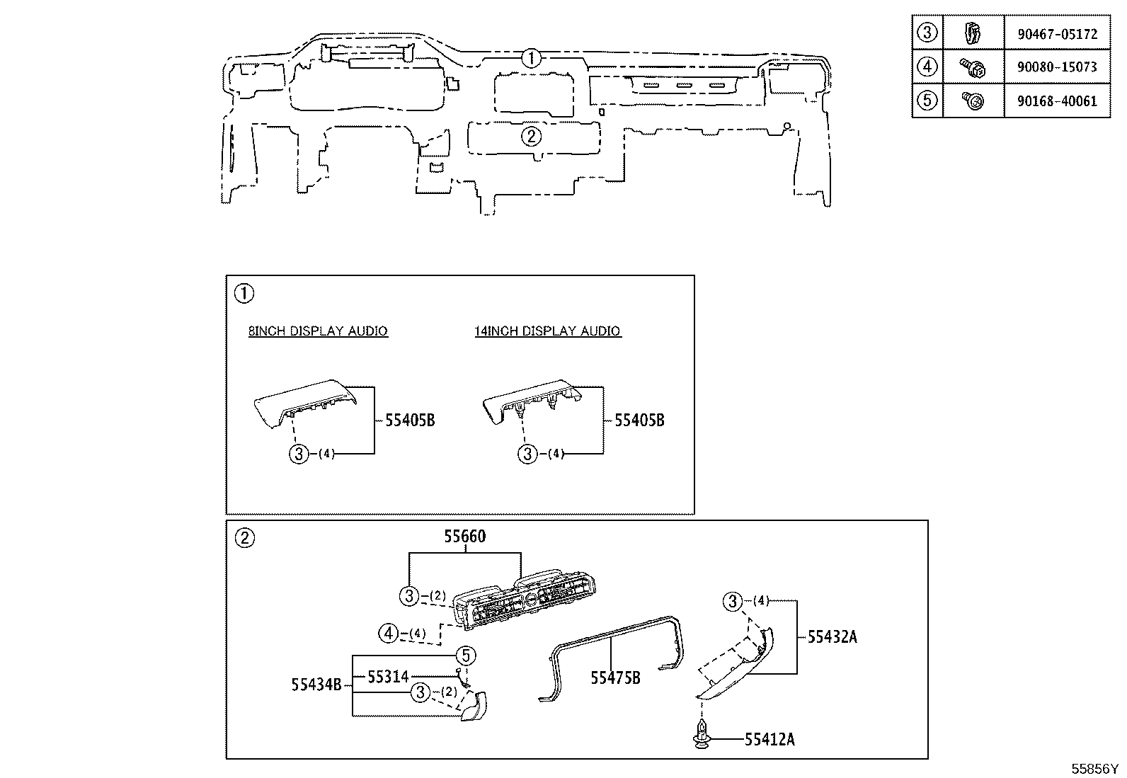 55357-AK010 CUSHION, INSTRUMENT PANEL, NO.3 product image