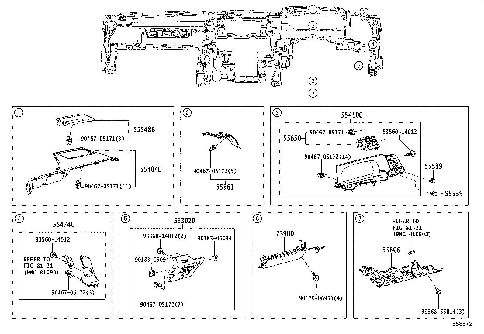 55307-30370 BRACE SUB-ASSY, INSTRUMENT PANEL, NO.2 product image