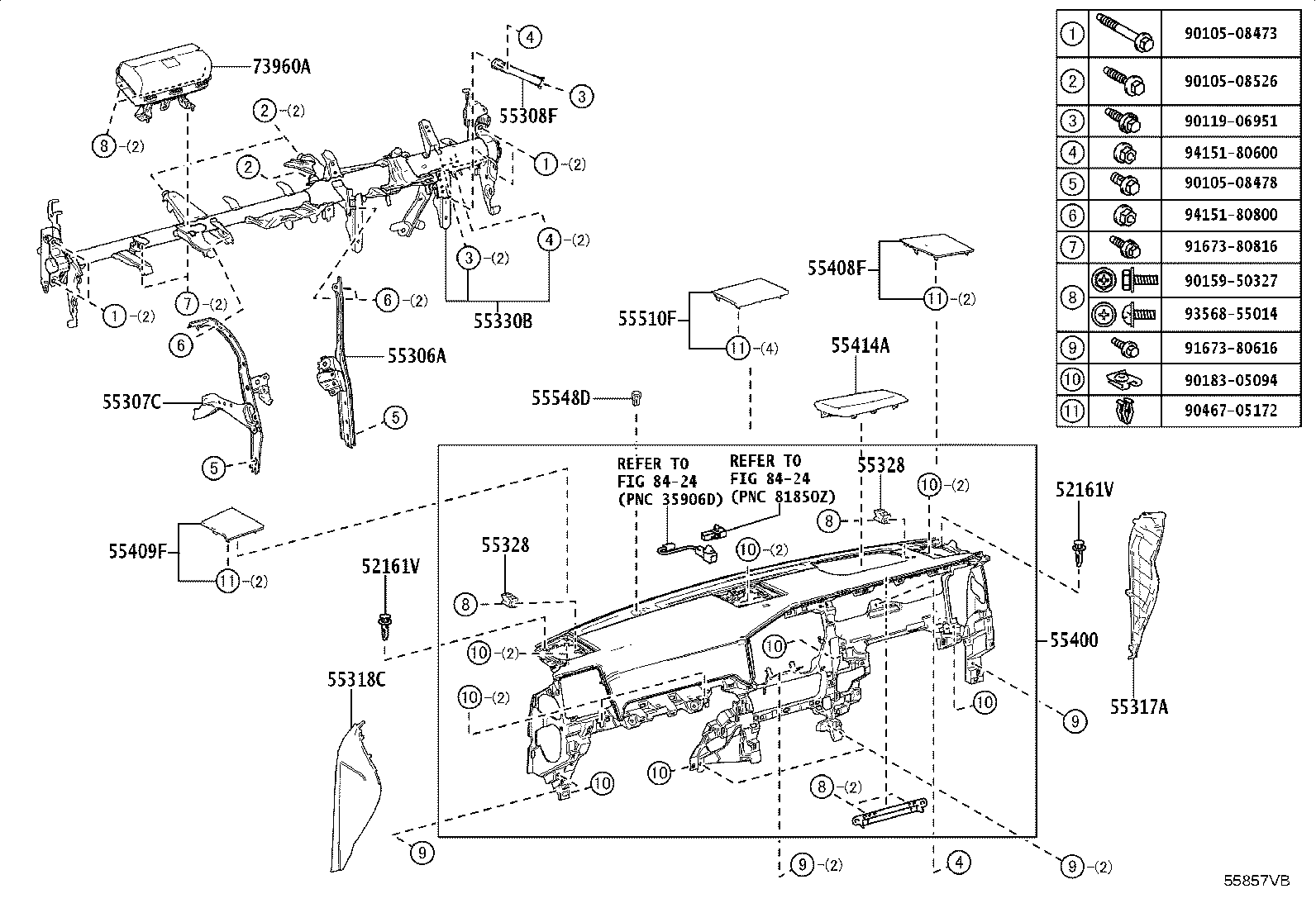55330-60680 REINFORCEMENT ASSY, INSTRUMENT PANEL product image