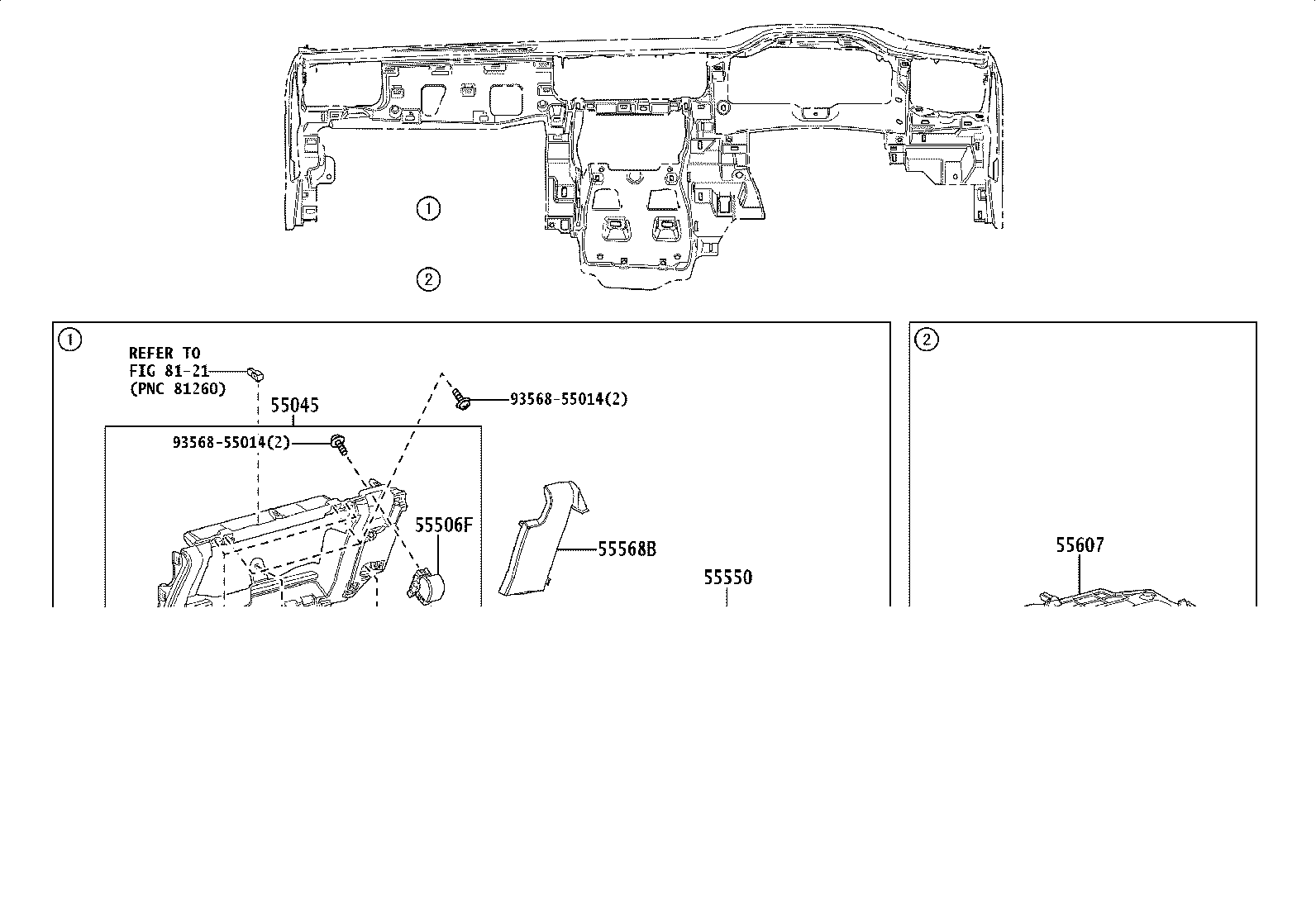 55357-52230 CUSHION, INSTRUMENT PANEL, NO.3 product image