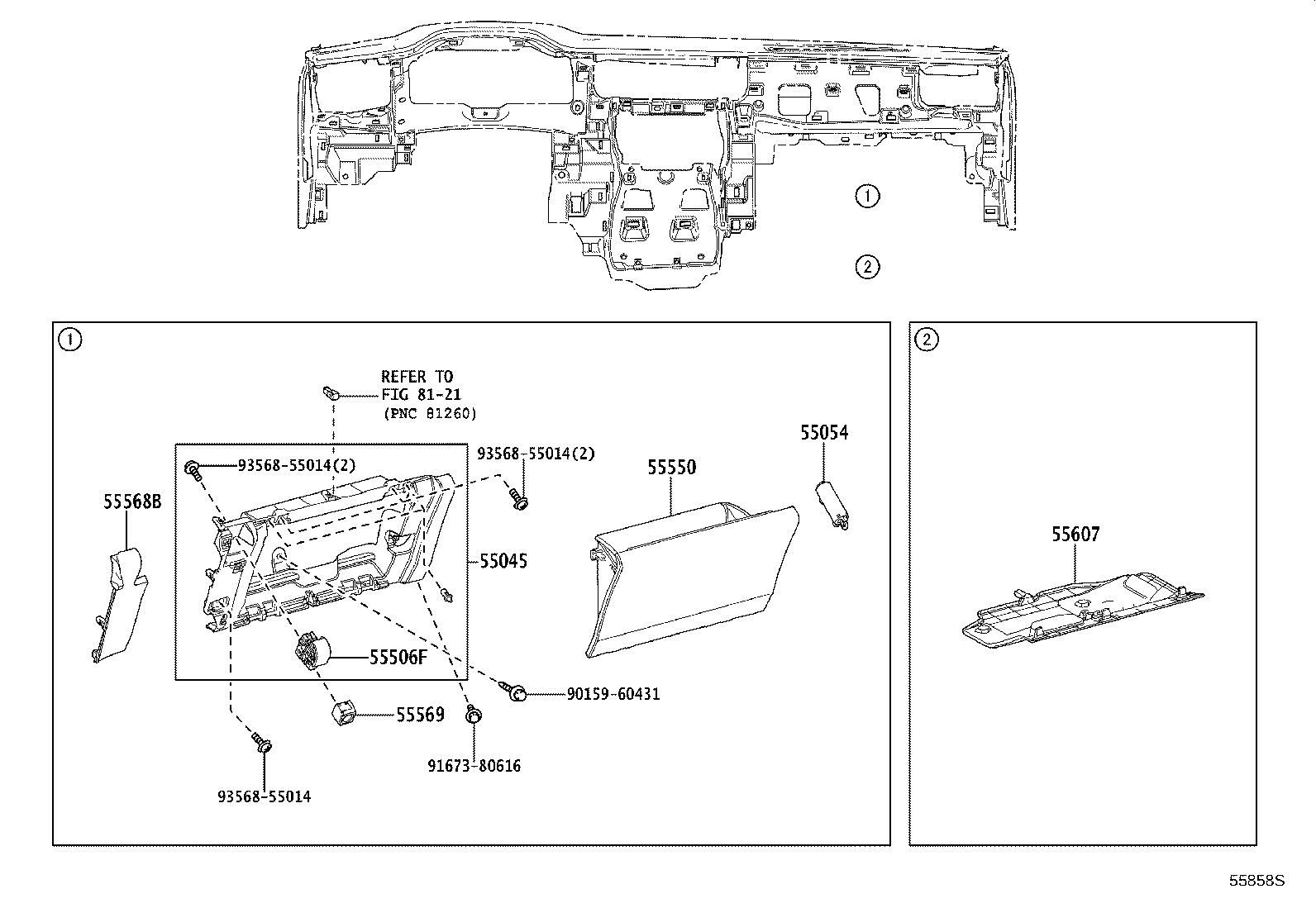 55357-52230 CUSHION, INSTRUMENT PANEL, NO.3 product image