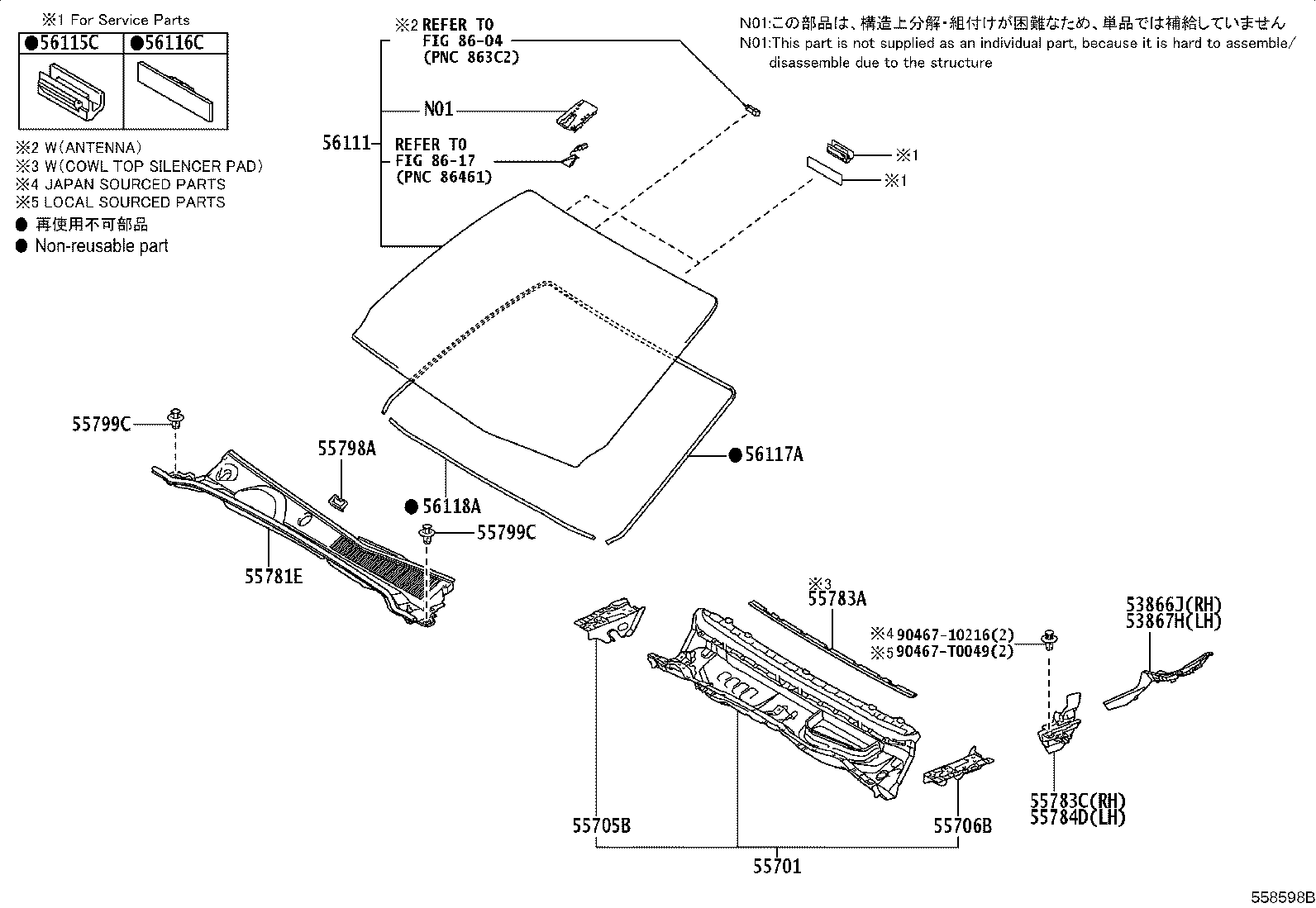 56101-0K810 GLASS, WINDSHIELD product image