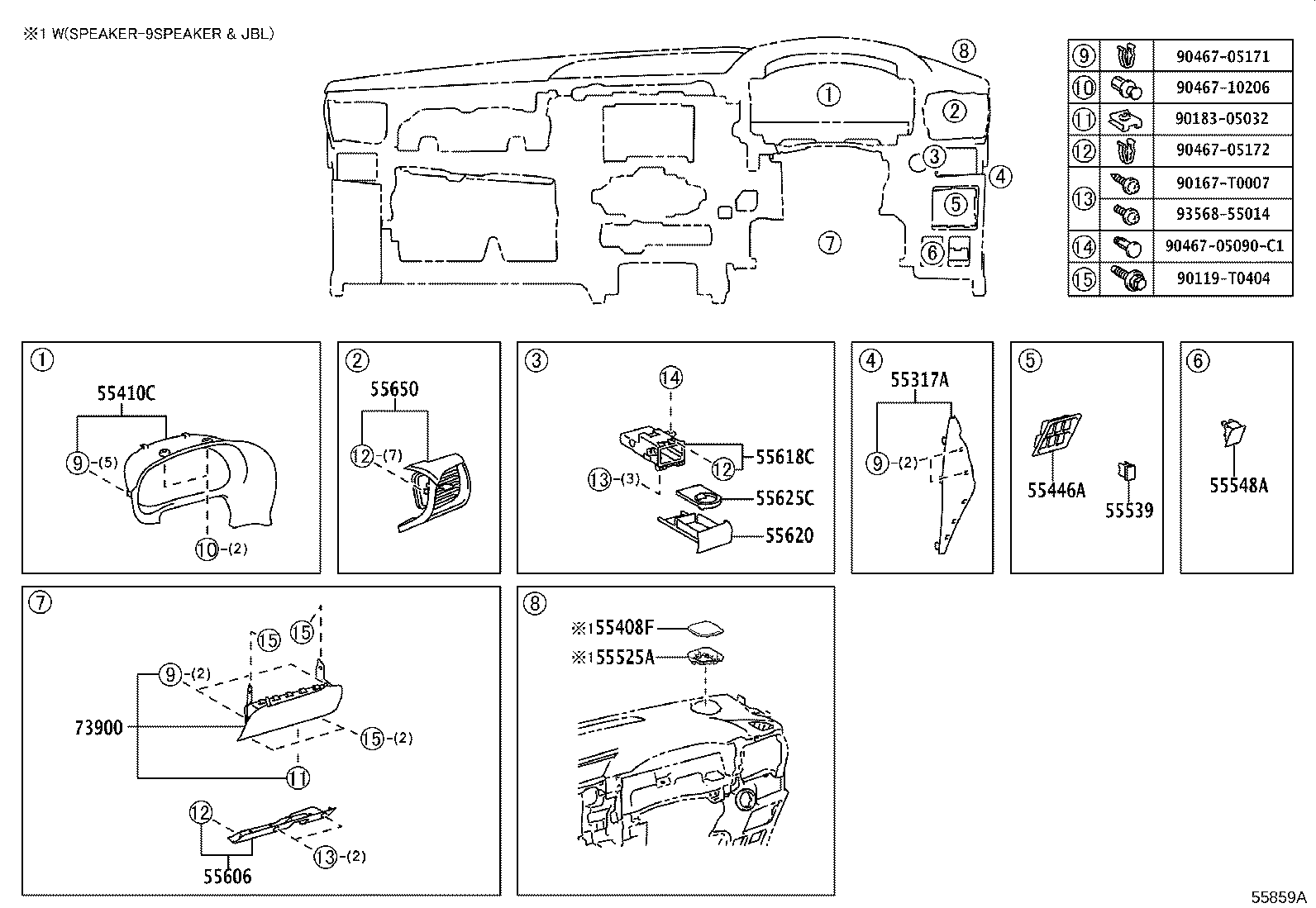 55306-KK080 BRACE SUB-ASSY, INSTRUMENT PANEL, NO.1 product image
