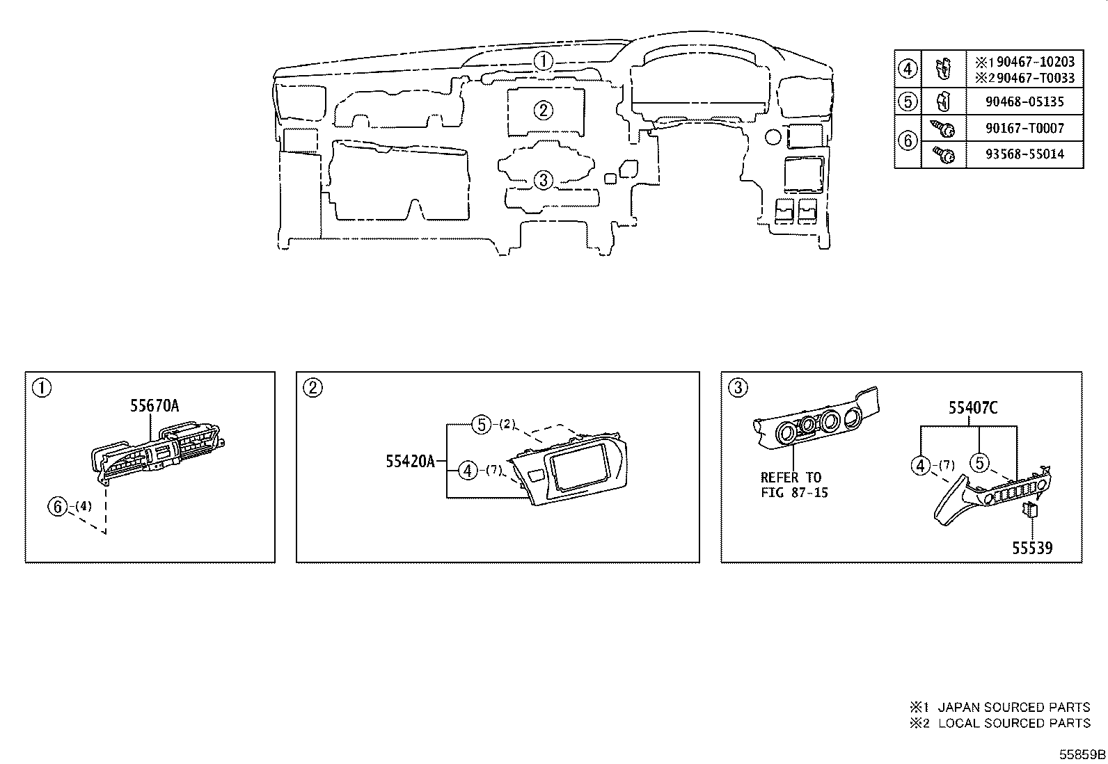 55306-KK080 BRACE SUB-ASSY, INSTRUMENT PANEL, NO.1 product image