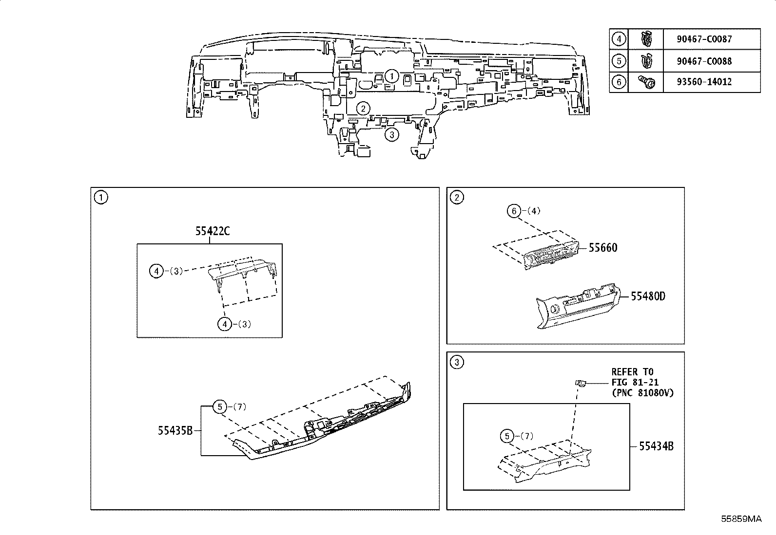 55355-06330 CUSHION, INSTRUMENT PANEL product image
