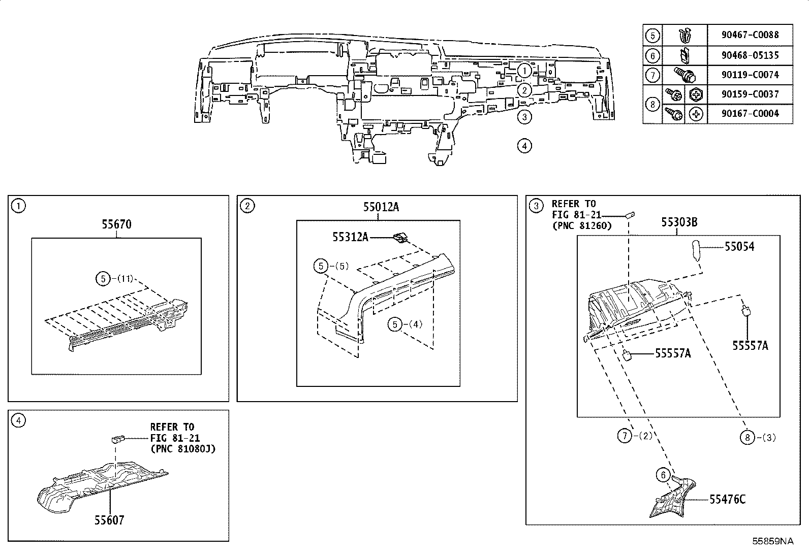 55355-06330 CUSHION, INSTRUMENT PANEL product image