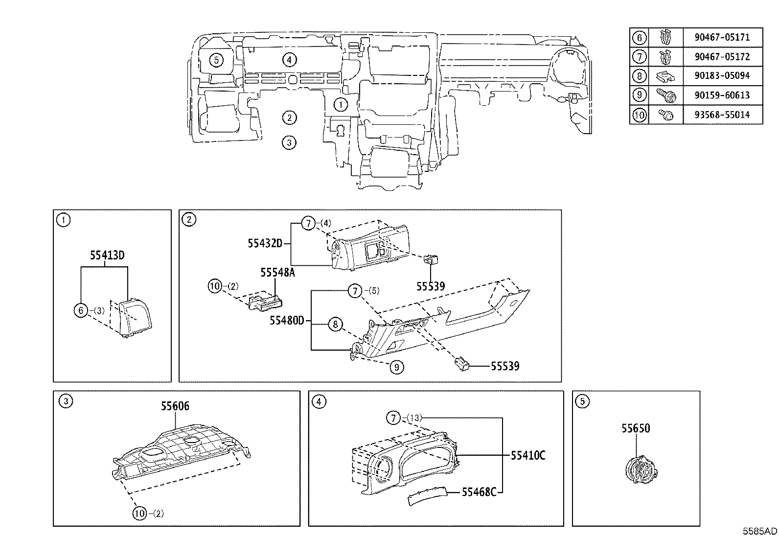 55306-K0010 BRACE SUB-ASSY, INSTRUMENT PANEL, NO.1 product image