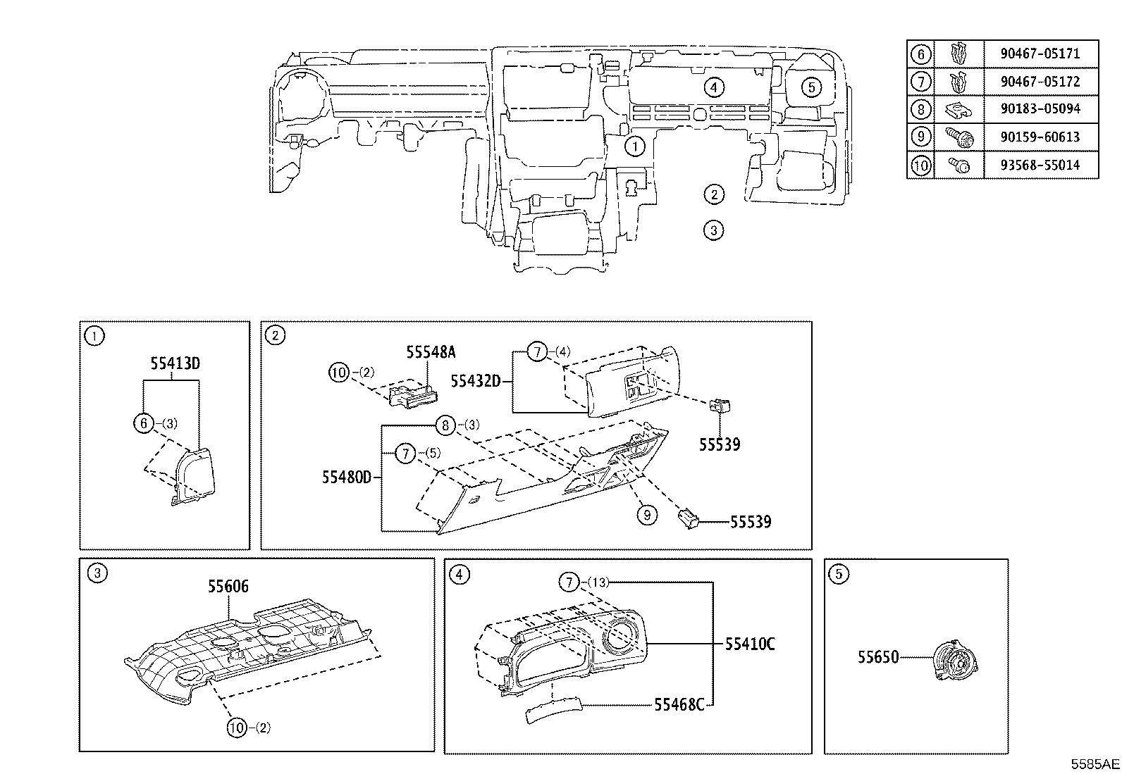 55306-K0010 BRACE SUB-ASSY, INSTRUMENT PANEL, NO.1 product image