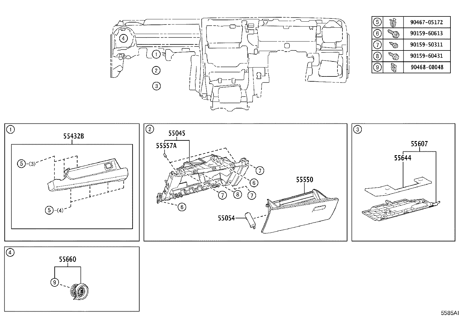 55306-K0010 BRACE SUB-ASSY, INSTRUMENT PANEL, NO.1 product image