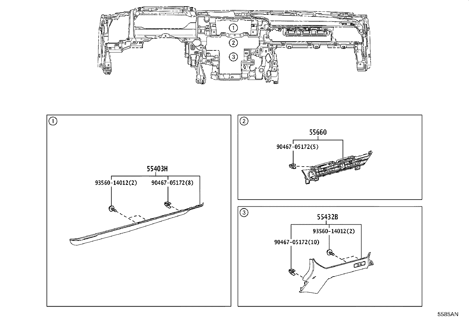 55330-30540 REINFORCEMENT ASSY, INSTRUMENT PANEL product image