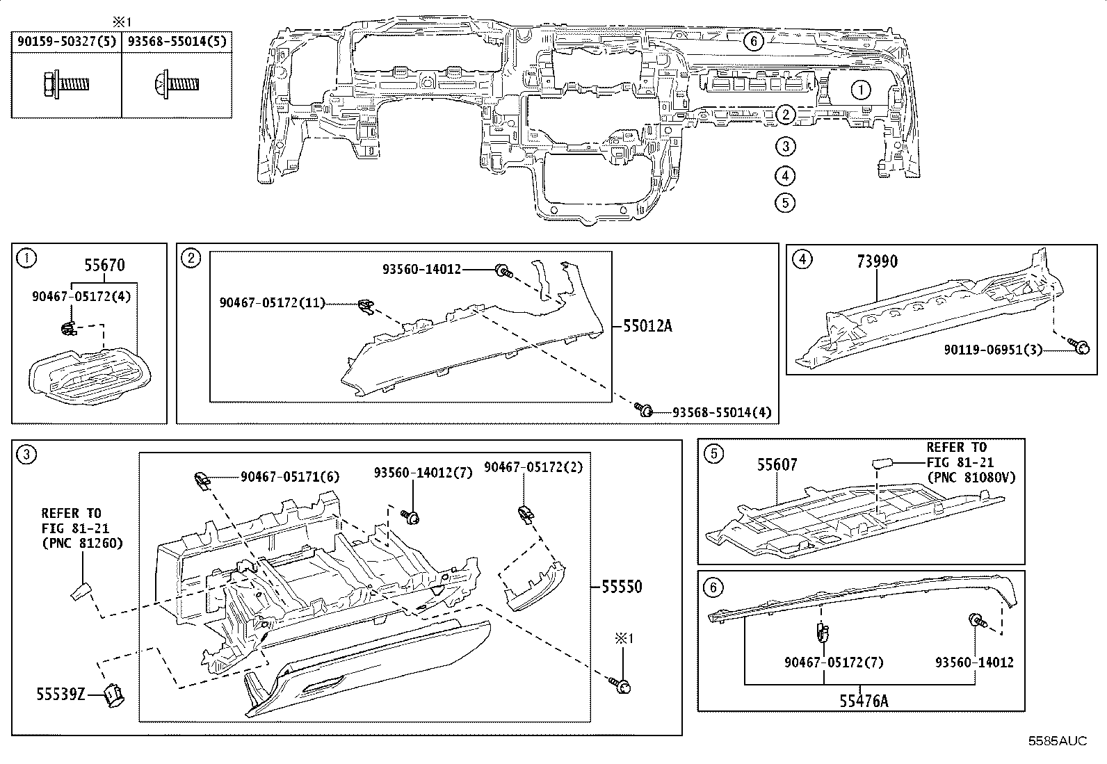 55474-30640-J0 GARNISH, INSTRUMENT CLUSTER FINISH PANEL, NO.1 product image