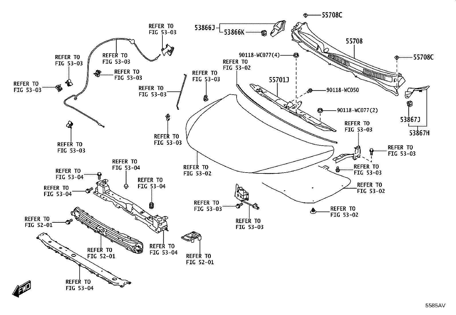 53867-WC003 SEAL, FRONT FENDER TO COWL SIDE, LH product image