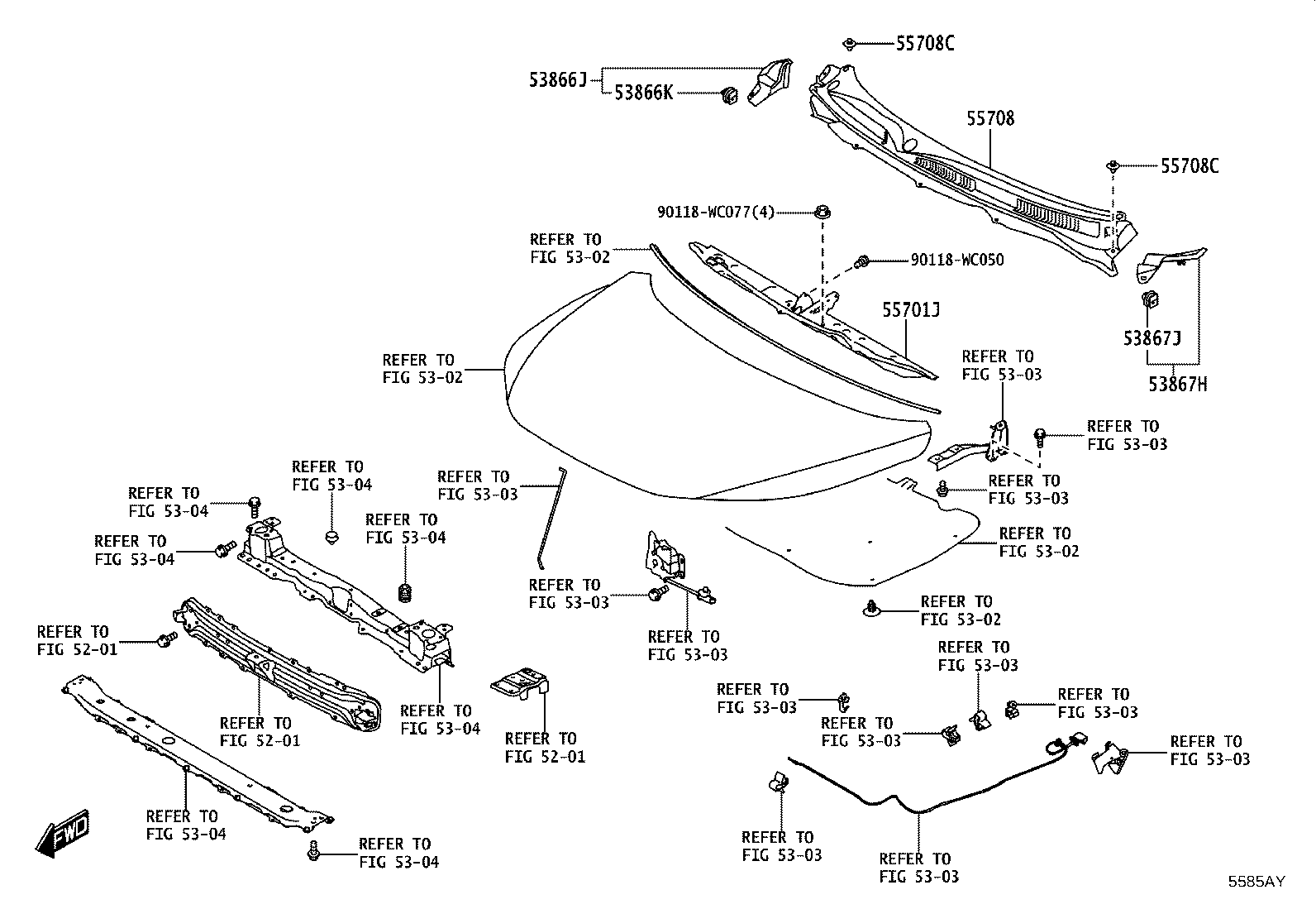 53866-WC012 SEAL, FRONT FENDER TO COWL SIDE, RH product image