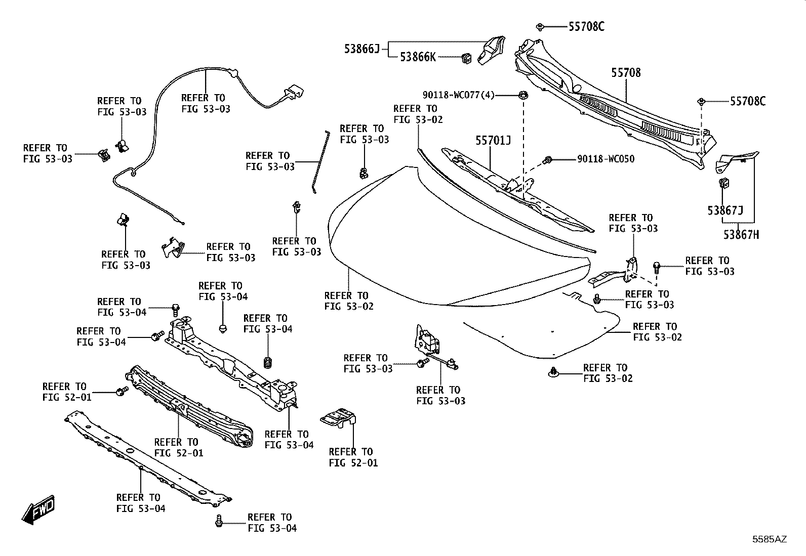 53866-WC012 SEAL, FRONT FENDER TO COWL SIDE, RH product image