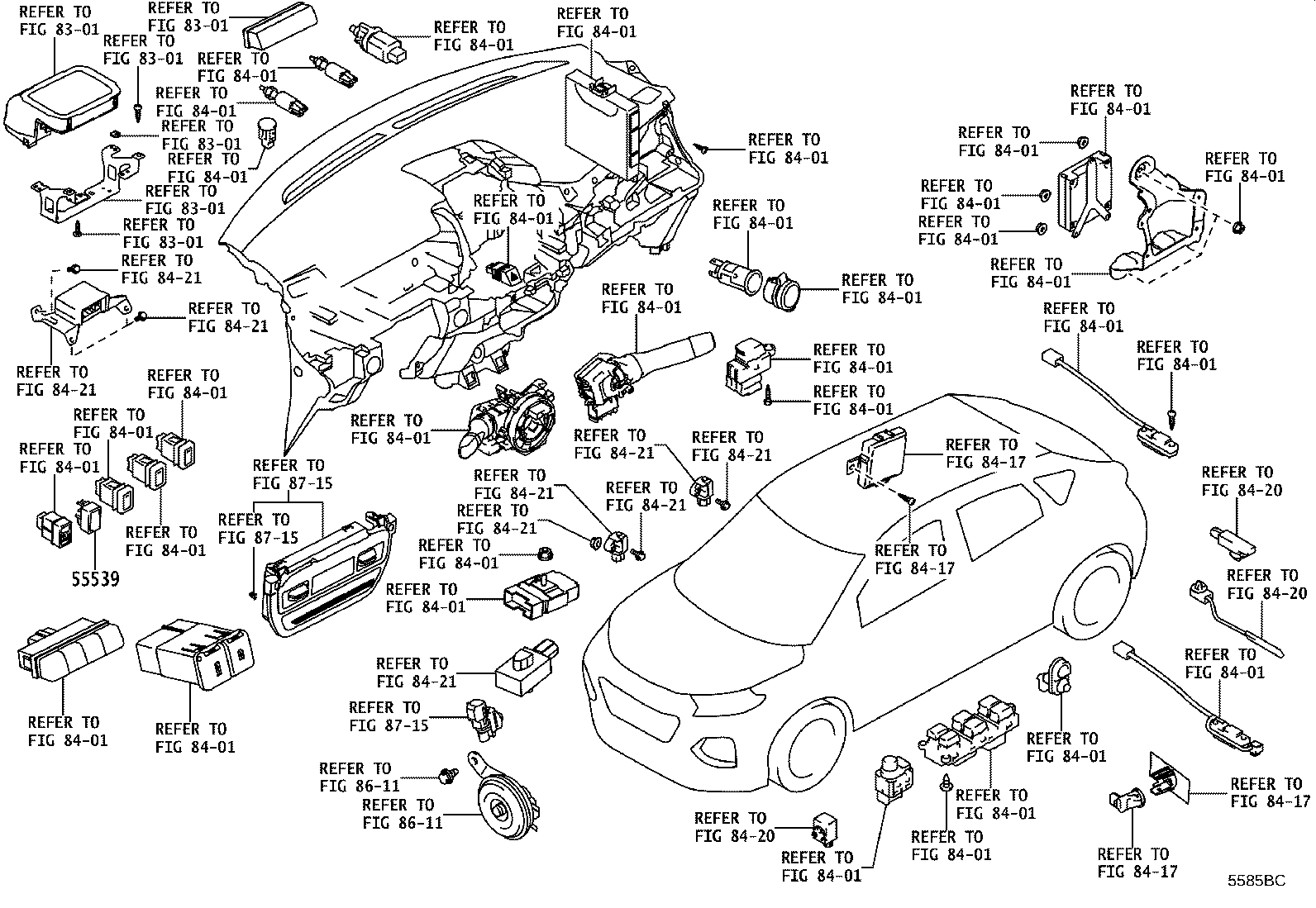 55476-WC003 GARNISH, INSTRUMENT CLUSTER FINISH PANEL, LOWER product image