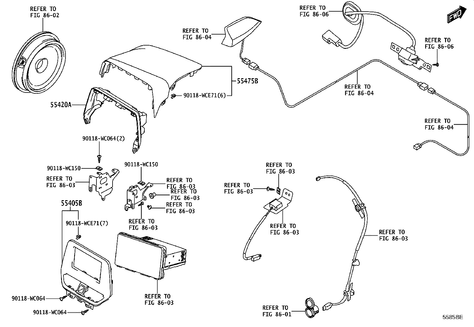 55476-WC003 GARNISH, INSTRUMENT CLUSTER FINISH PANEL, LOWER product image