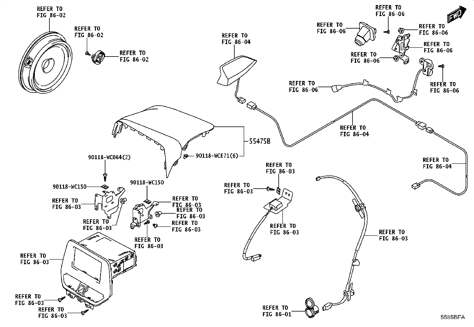 55476-WC003 GARNISH, INSTRUMENT CLUSTER FINISH PANEL, LOWER product image