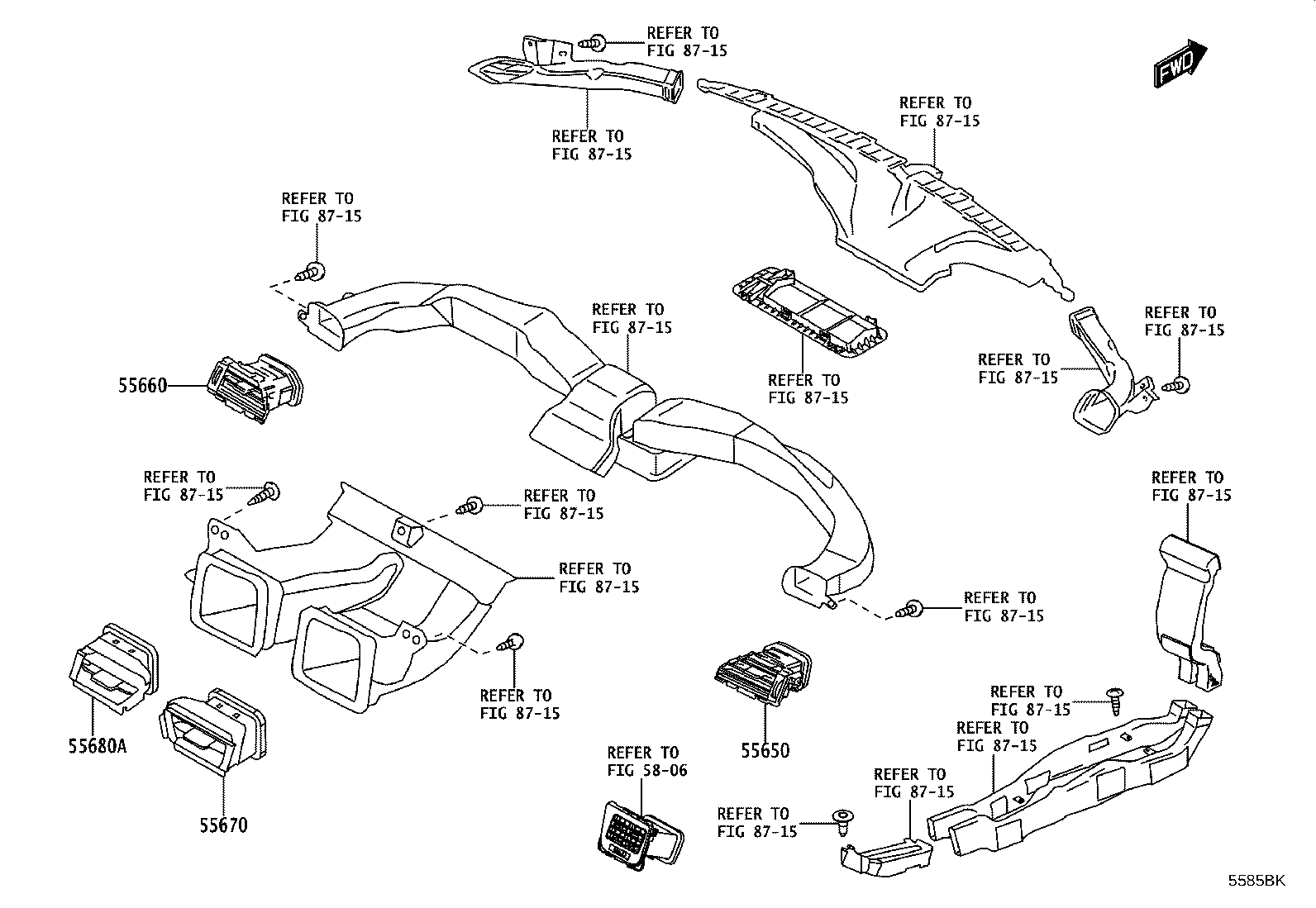 55476-WC003 GARNISH, INSTRUMENT CLUSTER FINISH PANEL, LOWER product image