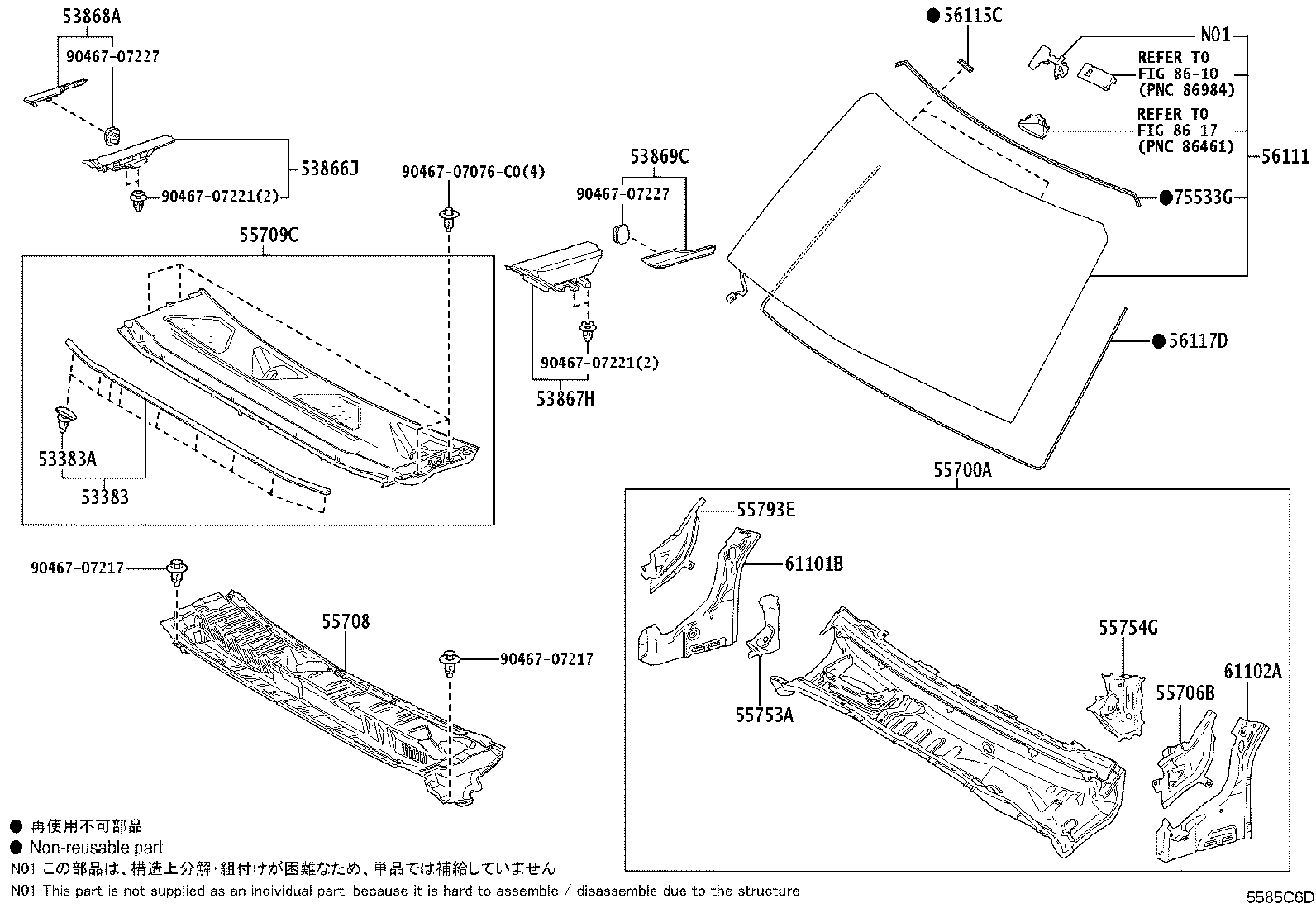 61102-0G010 PANEL SUB-ASSY, COWL SIDE, LH product image