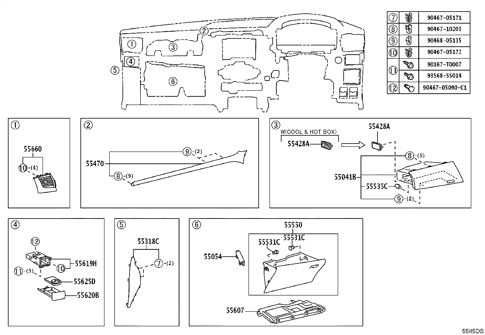 55041-KK280-C0 DOOR SUB-ASSY, INSTRUMENT PANEL BOX, NO.1 product image