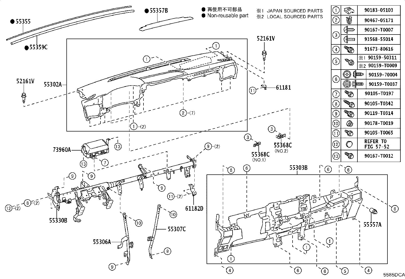 55041-KK280-C0 DOOR SUB-ASSY, INSTRUMENT PANEL BOX, NO.1 product image