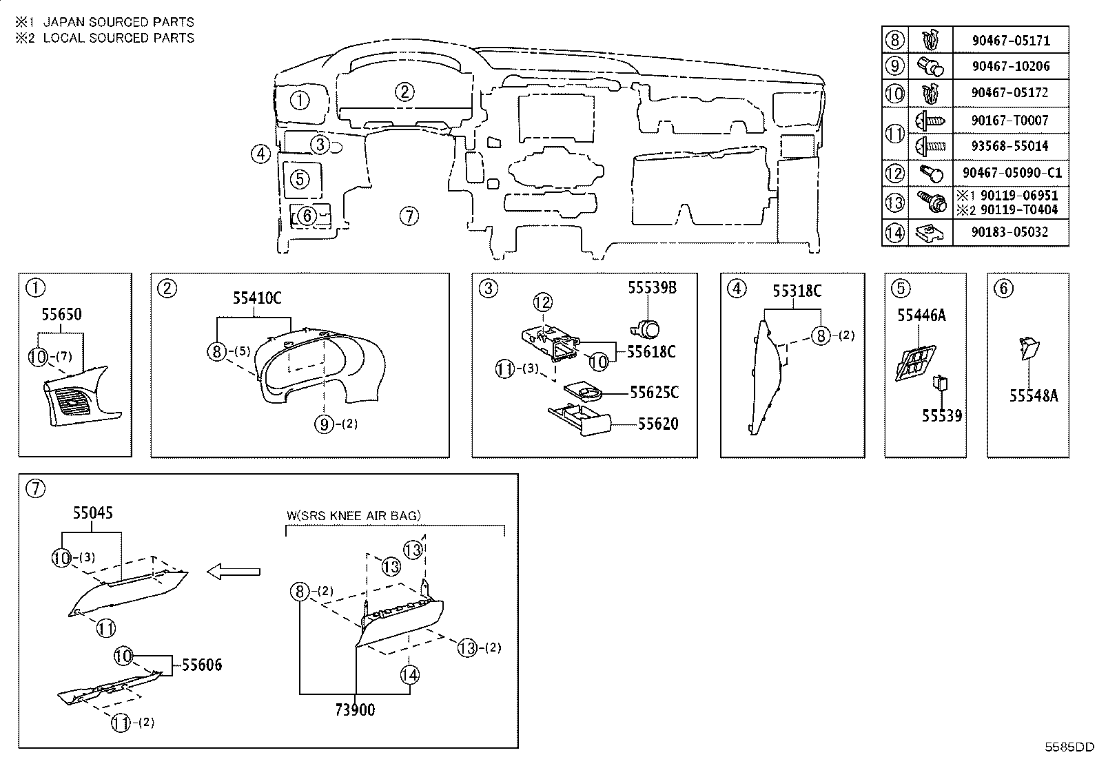 55041-KK280-C0 DOOR SUB-ASSY, INSTRUMENT PANEL BOX, NO.1 product image