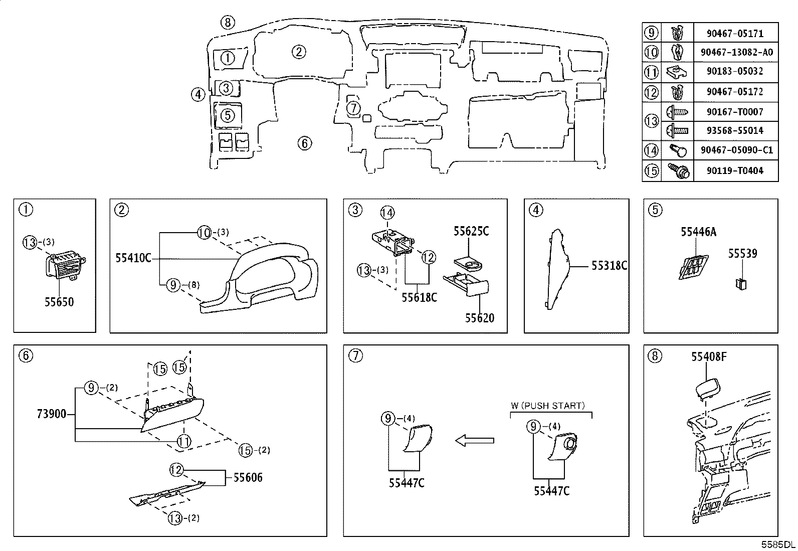 55307-KK080 BRACE SUB-ASSY, INSTRUMENT PANEL, NO.2 product image