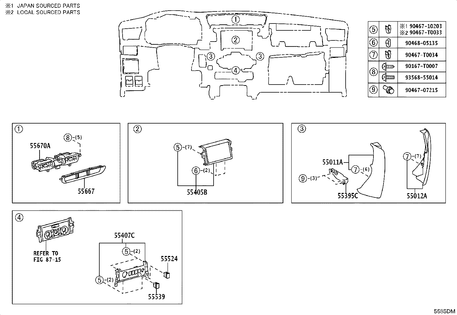 55307-KK080 BRACE SUB-ASSY, INSTRUMENT PANEL, NO.2 product image