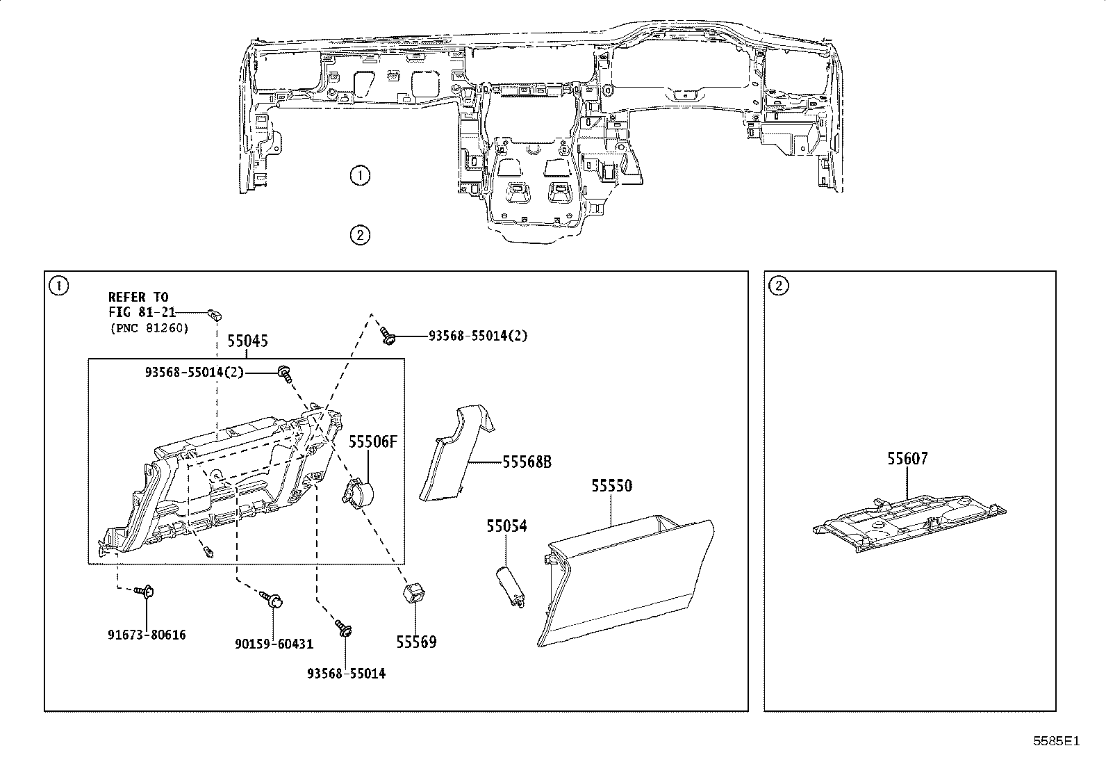 55435-52240-C2 PANEL, INSTRUMENT PANEL FINISH, LOWER NO.2 product image