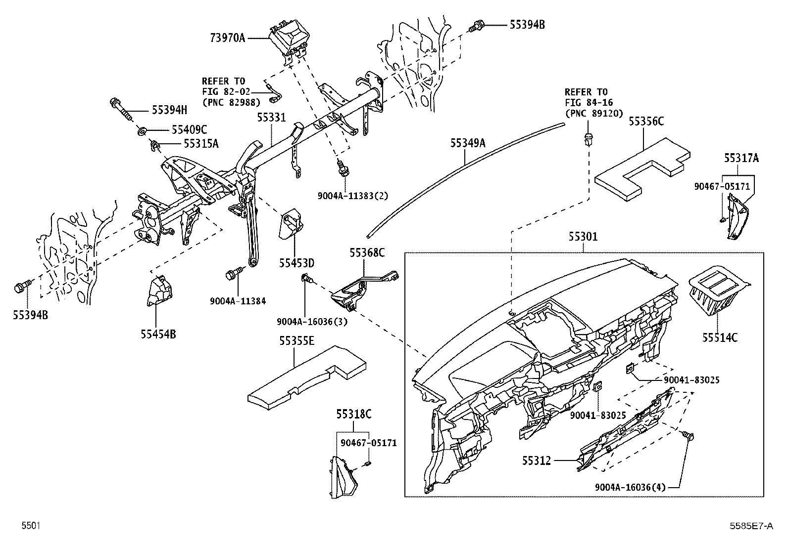 55355-BZ260 CUSHION, INSTRUMENT PANEL product image